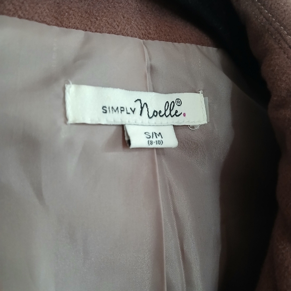 Simply Noelle Double Breasted Peacoat  Lace Detail Boho Casual Preppy Academia - Picture 4 of 7